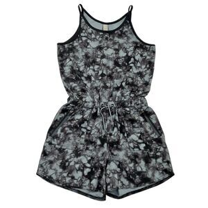 Athleta Girl Ready To Go Romper Girls L/12 Gray Tie Dye Sleeveless Lightweight
